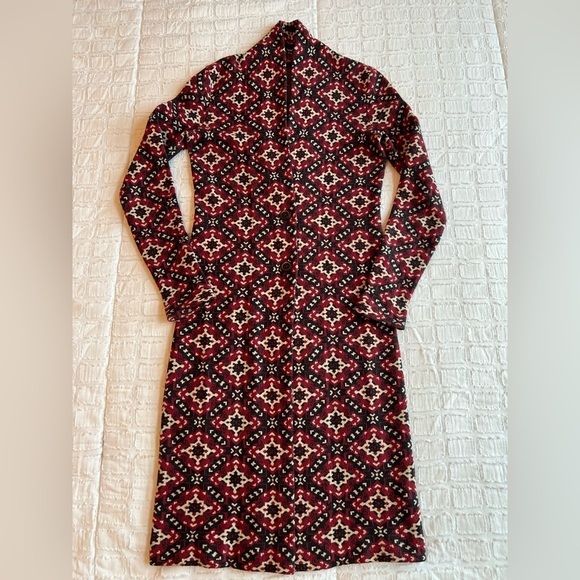 Tigerlily Long Jacquard Knit Duster Cardigan Boho Geometric Pattern Size 2 (XS) - Picture 2 of 11